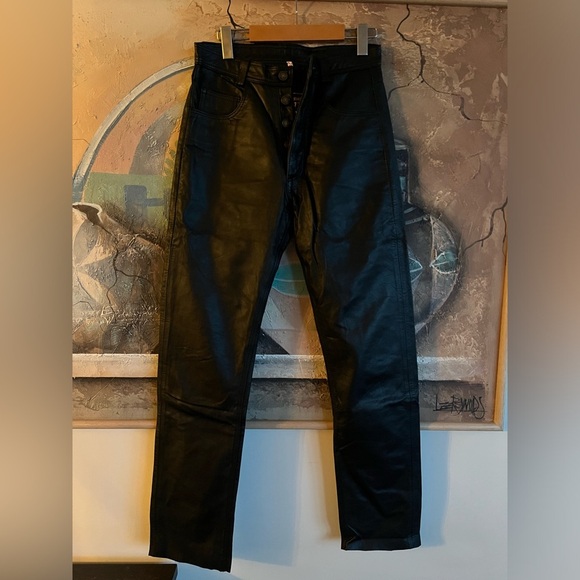 JJ Williams Made in England Real Leather Pants size 30 - Picture 1 of 8